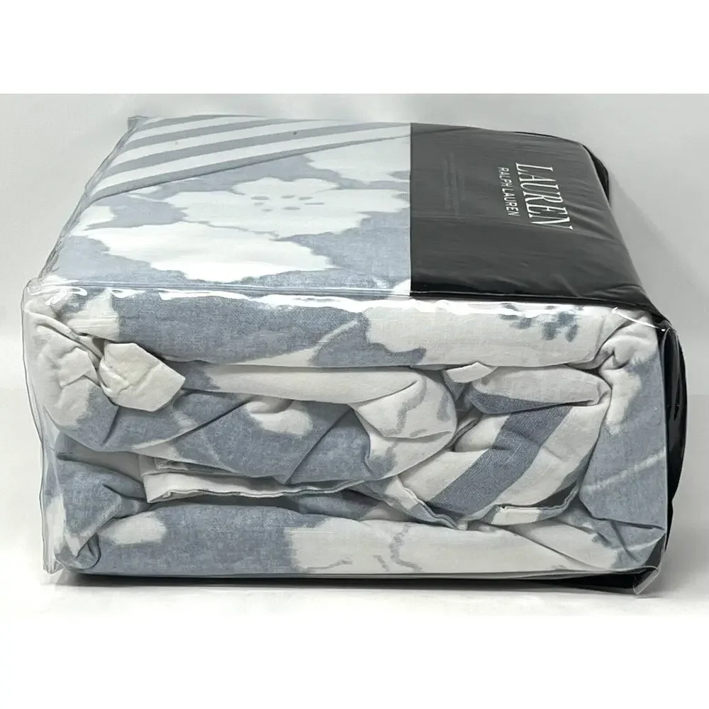 Ralph Lauren Willa Floral Full Queen Duvet Cover Set Chambray Cream $300 NIP